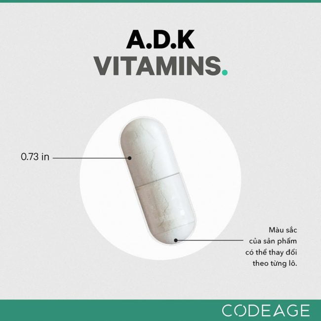 Viên bổ sung vitamin 3-trong-1 Codeage ADK Vitamins