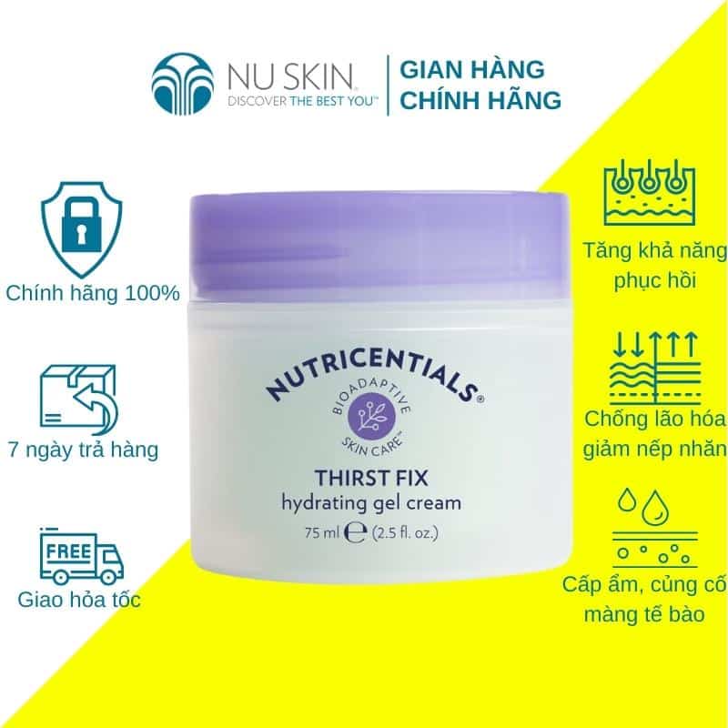 Kem Dưỡng Ẩm Ban Đêm Da Dầu/ Da Hỗn Hợp Nutricentials Thirst Fix Hydrating Gel Cream Nu Skin (75ML)