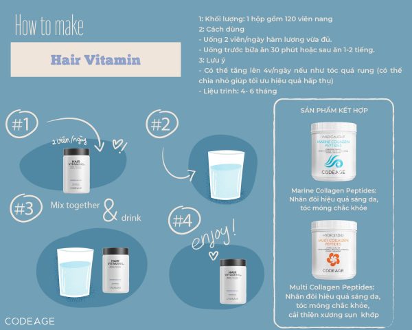 Viên uống mọc tóc Codeage Hair Vitamins